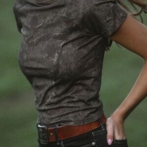 Dairy boy camo baseball tee